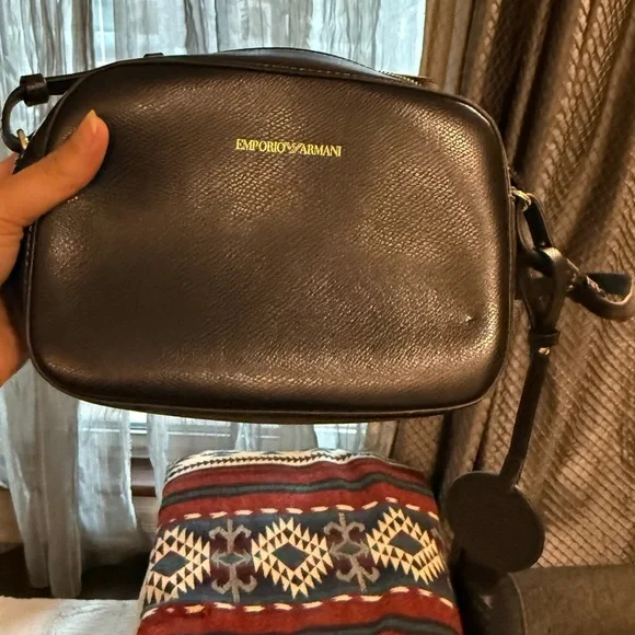 Emporio Armani Black Logo Printed Camera Bag - Picture 10 of 15